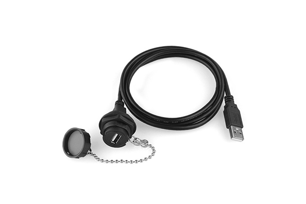 YU-USB2.0數據塑膠+公頭+母座防水航空插頭連接器